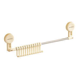 Uforu Wall Mounted <b>Kitchen</b> <b>Hook</b> Rack Retractable Drill Free Creamy White Multifunctional Storage Organizer - Product Image 2