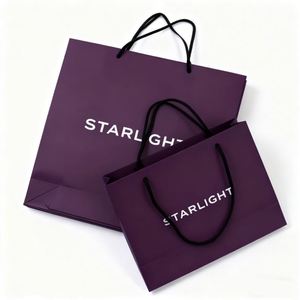 Sac en papier kraft de luxe personnalisé en carton ivoire recyclable, moderne et haut de gamme, avec pelliculage, sur mesure pour bougies de supermarché - Product Image 2