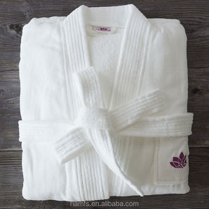 100% algodón <span class=keywords><strong>blanco</strong></span> bordado de terciopelo <span class=keywords><strong>Albornoz</strong></span> - Product Image 4