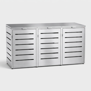 Contenedor de Basura Rectangular de Acero Inoxidable para Exteriores, Diseño Minimalista, Plegable, Portátil, Estructura para Montar en la Pared EDPTBC000 - Product Image 1