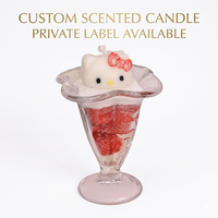 Bougie parfumée mignonne en forme de chat |   Marque privée disponible |   Bougie artisanale en cire de soja pour boutiques de cadeaux et commerces de détail