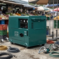 Generator Diesel Super Senyap 6Kw 220V/380V/110V dengan Alternator Portabel 50/60Hz ATS Kontrol Jarak Jauh Fase Tunggal