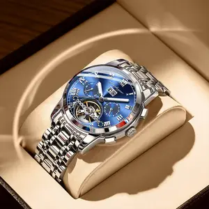 Poedagar 141 Classic Automatic Men Watch Fashion orologi meccanici impermeabili in acciaio inossidabile per uomo