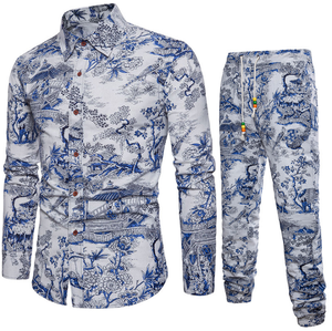 <span class=keywords><strong>Chemise</strong></span> demi-manche pour hommes, 100% coton, impression numérique, coupe Slim, tissu respirant et confortable, motifs floraux - Product Image 4