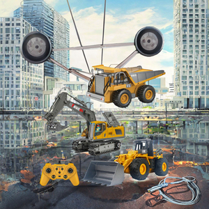 รถขุด RC ขนาด 1/20 2.4GHz 12CH รถบรรทุกก่อสร้างโลหะ ของเล่นเสริมทักษะพร้อมไฟและเสียงเพลง ระดับผู้เชี่ยวชาญ - Product Image 3
