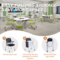 Chaise pliante de formation pour écoles, directement de l'usine, avec tablette d'écriture