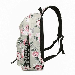 Ladies Ethnic Style Flowers Printed <b>Backpack</b> Waterproof Nylon Large Capacity Teenage Girls Student School Bag <b>Backpack</b> - Product Image 5