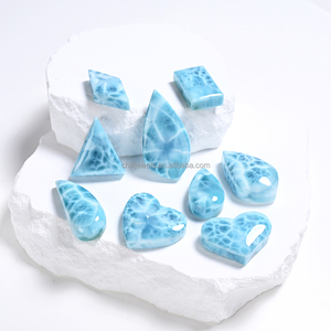 Cabochon extra large en larimar, République dominicaine, bleu profond, bijou de l'océan - Product Image 1