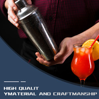 Set d'outils de bar en acier inoxydable avec kit de barman Cuillère à mélanger Margarita Drink Jigger 25 oz Muddler