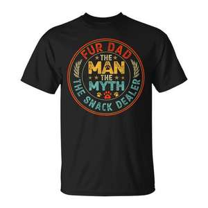 T-shirt Fur Dad The Man The Myth The Snack Dealer pour les amoureux des chiens, cadeau pour la fête des pères - Product Image 1