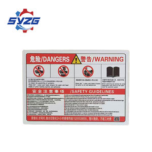 Sticker di sicurezza della macchina piegatrice, segnale di avvertimento della macchina di taglio, segnale di avviso di avvertimento adesivo, identificazione - Product Image 2