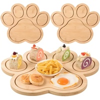 Tabla de Cortar en Forma de Pata de Bambú, Ecológica, Tabla de Charcutería Única, Excelente Regalo para Amantes de Perros y Gatos, para el Hogar y Camping