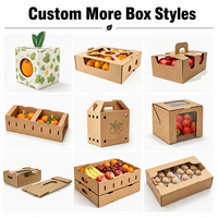 Boîte à fruits en carton ondulé robuste, découpée sur mesure avec trous de ventilation, en carton kraft, pour l'expédition de produits agricoles à l'export.