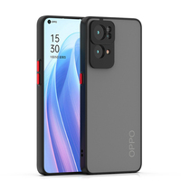Pour OPPO Reno7 Pro mat fumée couverture arrière translucide TPU PC étui de téléphone portable