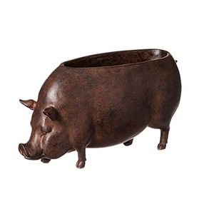 Fade and Weather Resistant Decoration Classic Resin <strong>Pig</strong> Shaped Statue and <strong>Planter</strong> - Product Image 1