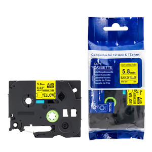 6mm Compatible Frère HSe 611 Noir sur Jaune Cartouche D'étiquettes Ruban Thermorétractable Bandes pour Pot À Bonbons - Product Image 1