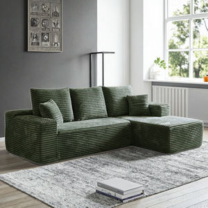 2025 New Vacuum Compressed Corduroy Fabric <strong>Corner</strong> Sectional Sofa Set Square Shape <strong>Bed</strong> for Apartment Hotel Living Room Use Sponge - Product Image 4