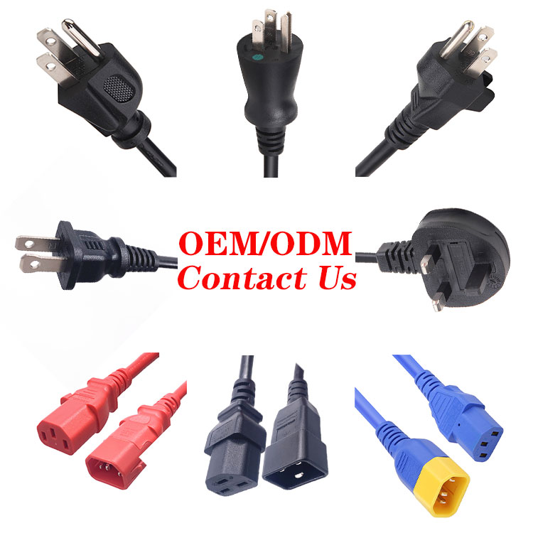 UL Disetujui NEMA 5-15P 3 Pin Cabang Plug untuk C13 Plug untuk Komputer Laptop Kabel Listrik AS