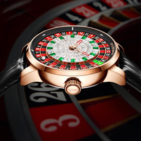 Montre mécanique PINDU P6617, mouvement NH35, chiffres arabes, cadran rotatif, montre automatique, aiguilles lumineuses en diamant