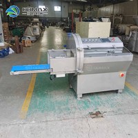 Machine à découper la viande congelée à grande vitesse, équipement de découpe de bacon, de saucisses et de bœuf avec convoyeur à l'extrémité