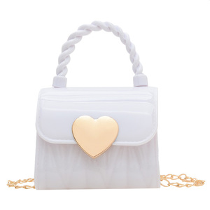 Nuovo stile coreano carino borsa per bambini alla <span class=keywords><strong>moda</strong></span> borsa per ragazze in gelatina Mini borse in PVC elegante borsa a forma di cuore - Product Image 2