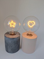 Lampe LED à base de ciment rose de Noël avec ampoule à filament Edison
