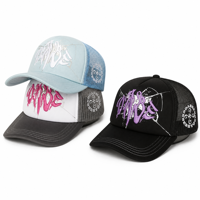Topi Baseball Custom BSCI Sporty 5-Panel Motif Huruf Snapback Katun Dua Warna Logo Bordir 3D Custom Unisex