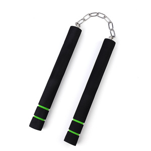 Nunchakus arti marziali wushu pratica equi schiuma di sicurezza Nunchakus spugna doppio manganello con catena in acciaio inox - Product Image 2
