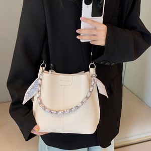 Nouveau sac seau en PU pour femme, style coréen vintage, grande capacité, bandoulière large, sac à bandoulière croisé - Product Image 3
