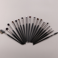 Kuas Mata Presisi Premium 18 Buah - Gagang Hitam Bulu Sintetis untuk Eyeshadow, Liner, Alis & Pekerjaan Detail IPRESTA PDBE18