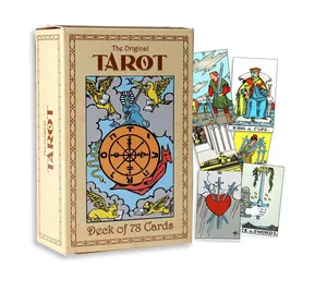 Fabricante de impresión personalizada al por mayor de papel de plástico suave de oro estampado en los bordes de tarjeta de juego de Oracle cartas de Tarot