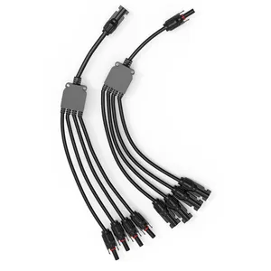 Kabel surya konektor panel fotovoltaik surya adaptor kabel konektor tipe Y empat cara steker kabel konektor 4 in 1 Cabang