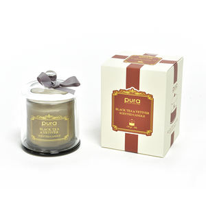 Vela de Té Negro y Vetiver de 150gr en Campana de Vidrio 9CM de altura. 12CM - Product Image 1