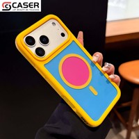 Funda Protectora para Teléfono 2 en 1 con Diseño Simple y Colorido, Ventana de Visión Amplia, Resistente a Impactos, para iPhone 16-18