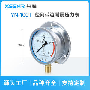 เกจวัดแรงดันแบบอนาล็อก Suzhou XuanSheng YN100T ขนาด 100 มม. แบบเกลียวต่อ ทนทานต่อแรงกระแทก ใช้สำหรับงานทางทะเล - Product Image 5