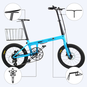 Bicicleta Urbana Ligera de 20 Pulgadas con Cuadro de Fibra de Carbono Completo, 7 Velocidades, Plegable, Personalizable de Fábrica, en Stock, QS81 Full Ca - Product Image 4
