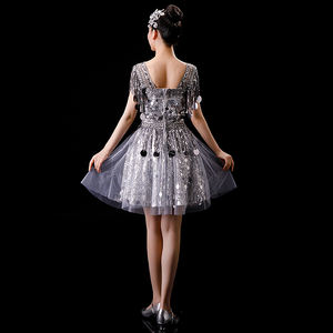 Trajes de baile modernos de Jazz para mujer, falda de tutú cuadrada con flecos de lentejuelas coreanas - Product Image 5