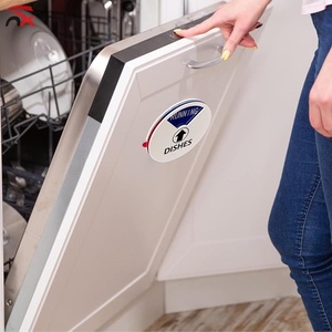 Cusyom vente en gros acrylique clair toilette salle de bain bureau rond <span class=keywords><strong>lave</strong></span>-<span class=keywords><strong>vaisselle</strong></span> aimant propre signe sale - Product Image 2