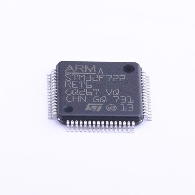 MCU 32-Bit STM32 ARM Cortex M7 RISC 512KB Flash 1.8V/2.5V/3.3V 64-Pin LQFP Tray - Bulk STM32F722RET6