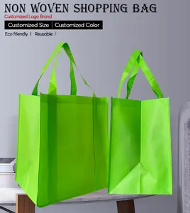 Özel logo serigraf baskı olmayan-dokuma geri dönüşümlü sepet alışveriş çantası meyve mağazaları