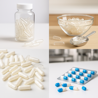 Capsules végétales transparentes en cellulose végétale naturelle HPMC végétaliennes, tailles 00, 0, 1, 2