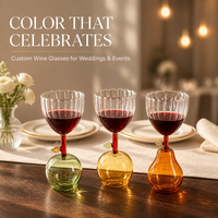 Verre à vin rouge personnalisé, verres à pied colorés sur mesure pour mariage, fête, cadeau, vente en gros