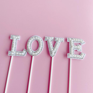 Love Cake Decoration <b>Letters</b> Pearl White <b>Plastic</b> Birthday Candles For Cake Decorating Supplies - Product Image 3
