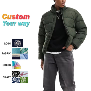 2025 personalizado al por mayor de invierno de alta calidad abajo chaqueta a prueba de viento de cuello alto chaqueta de plumón para los hombres - Product Image 1