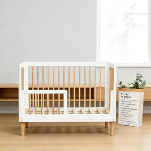 Juego de cuna para bebé, juego de habitación para bebé, juego de ropa de cama para cuna de niña, 3 en 1, cunas para bebés, cuna de madera maciza para bebé - Product Image 1