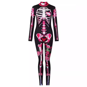 Halloween Jumpsuit Cosplay Trang Phục Cho Người Lớn Gothic Victoria Phong Cách Với Skull Skeleton In Màu Kép Mới Cho Halloween - Product Image 5