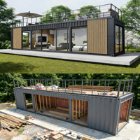 Maisons préfabriquées modernes en conteneurs, maisons miniatures 1 ou 2 chambres avec cuisine, cabane modulaire de luxe pour usage commercial ou résidentiel