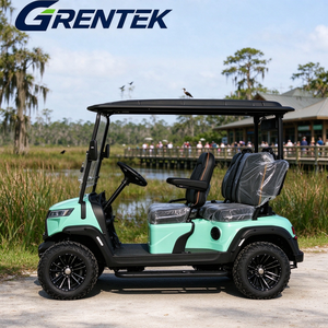 Voiturette de golf 4 places au lithium avec grand écran audio et haut-parleurs haute fidélité intégrés - Product Image 1
