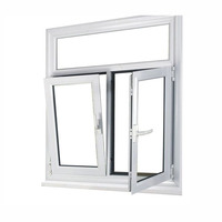 Ventana Upvc blanca de alta eficiencia energética, ventana de doble acristalamiento con vista grande personalizada, ventanas de Pvc inclinables y giratorias