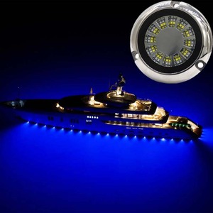 Luci LED Subacquee WEIKEN a Montaggio Superficiale IP68 Impermeabili per Barche, Luci per Scafo Nautico Bicolore per Acqua di Mare - Product Image 1